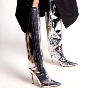 Alexandre Vauthier silver boots